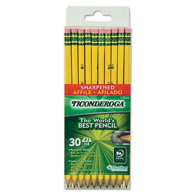 Dixon 13830 Ticonderoga Pre-Sharpened Pencil with Microban