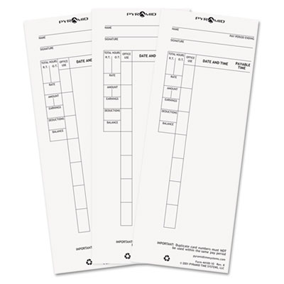 Pyramid Technologies 4410010 Time Cards for Model 4000 Payroll Recorder