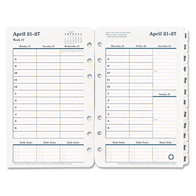 Franklin Covey 3541813 FranklinCovey Original Green Dated Weekly/Monthly Planner Refill