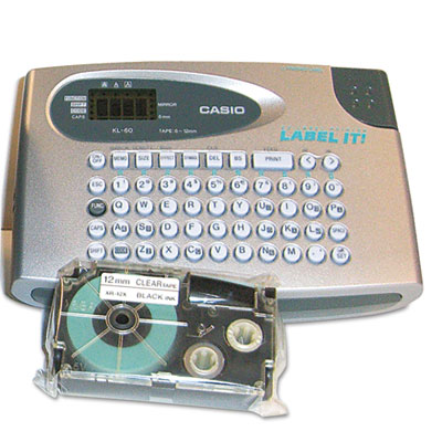 Casio KL60SRUST KL60SR Compact EZ-Label Label-it! Label Maker and Tape Set