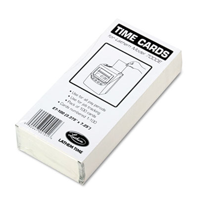 Lathem Time E7100 Cards for Lathem Model 7000E Totalizing Time Recorder