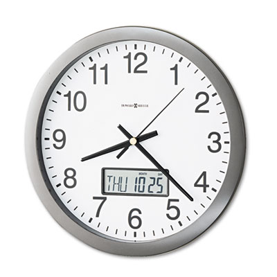 Howard Miller 625195 Chronicle Wall Clock with LCD Inset