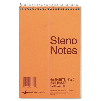 Rediform 36646 National Brand Standard Spiral Steno Book