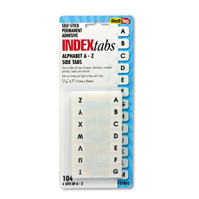 Redi-Tag 31005 Easy-To-Read Side-Mount Self-Stick Plastic Index Tabs