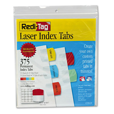 Redi-Tag 39020 Laser and Inkjet Printable Index Tabs