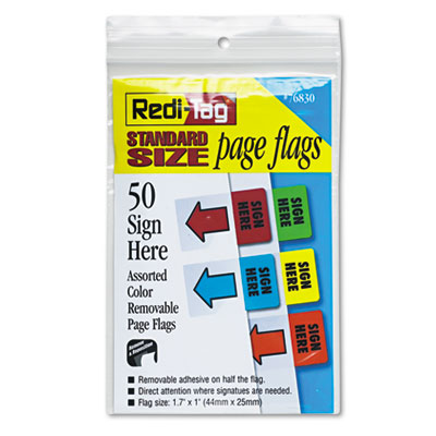 Redi-Tag 76830 Removable/Reusable Standard Page Flags Value Pack