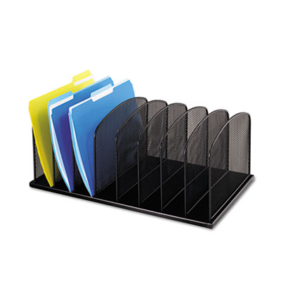 Safco 3253BL Onyx Mesh Desk Organizer with Upright Sections