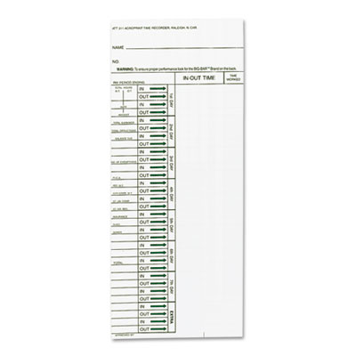 Acroprint 096103080 Cards for Model ATT310 Electronic Totalizing Time Recorder