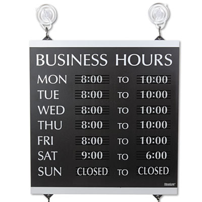 U. S. Stamp &  Sign 4247 Headline Sign Century Series Business Hours Sign