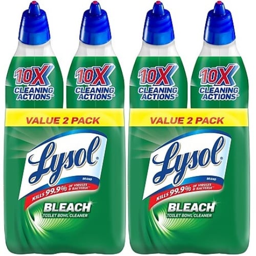 Lysol Disinfectant Toilet Bowl Cleaner with Bleach 4-Pack