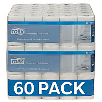 Tork Universal Perforated Kitchen Towel Roll, 2-Ply, 11 x 9, White, 84/Roll, 30 Rolls/Carton (HB1990A) - 2 Pack