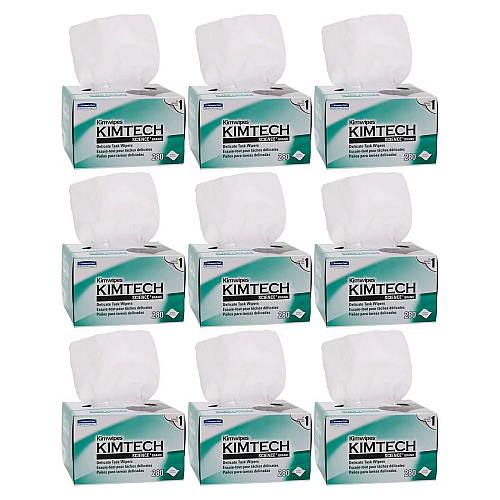 Kimberly-Clark Professional QLZSTWUH Kimtech Science KimWipes Delicate Task Wipers, 4.4 x 8.4 in. 1-ply, 9 Box of 286