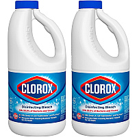 Clorox Concentrated Bleach Cleaner, Mold & Mildew Remover, Easy Pour Handle, 43 oz, 2-Pack