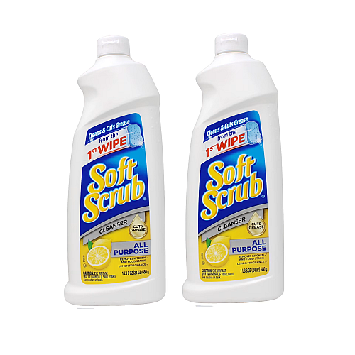 Soft Scrub Cleanser, Lemon, 24 oz-2 pk