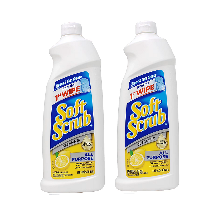 Soft Scrub Cleanser, Lemon, 24 oz-2 pk