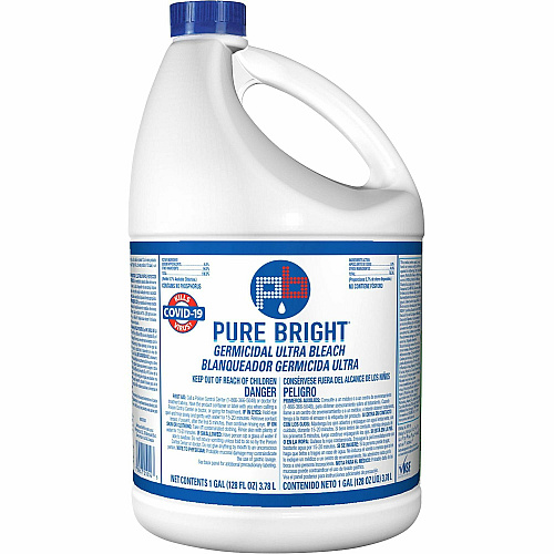 Pure Bright Germicidal Ultra Bleach, 1 gal Bottle, Pallet, 28 Cartons, 168 Total Bottles