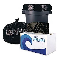 Boardwalk Reprocessed Resin Can Liners, 60 gal, 1.2 mil, 38 x 58, Black, 50 Bags/Carton, 250 Cartons/Pallet, 12,500 Total Bags