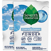 Seventh Generation Dishwasher Detergent Powder Free & Clear 45 oz Pack of 2