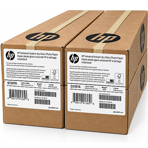 HP Wide Format Universal Bond Paper 36 in x 150 ft, 2 Roll Bundle 4.2 mil - 80 gsm, 21 lbs, 2in Core - Q1397A-2R