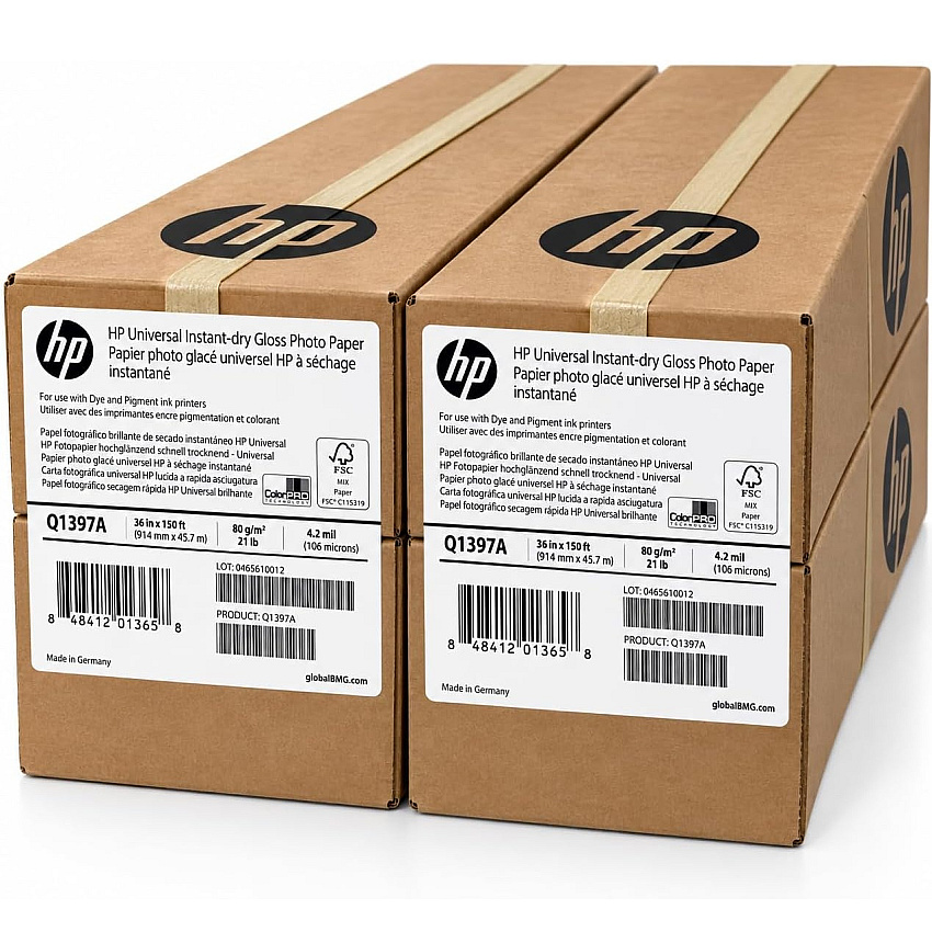 HP Wide Format Universal Bond Paper 36 in x 150 ft, 2 Roll Bundle 4.2 mil - 80 gsm, 21 lbs, 2in Core - Q1397A-2R
