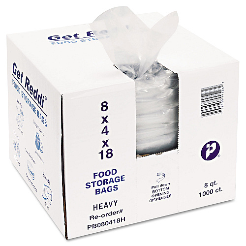 Inteplast Group Food Bags, 8 qt, 1 mil, 8 - 2 Pack