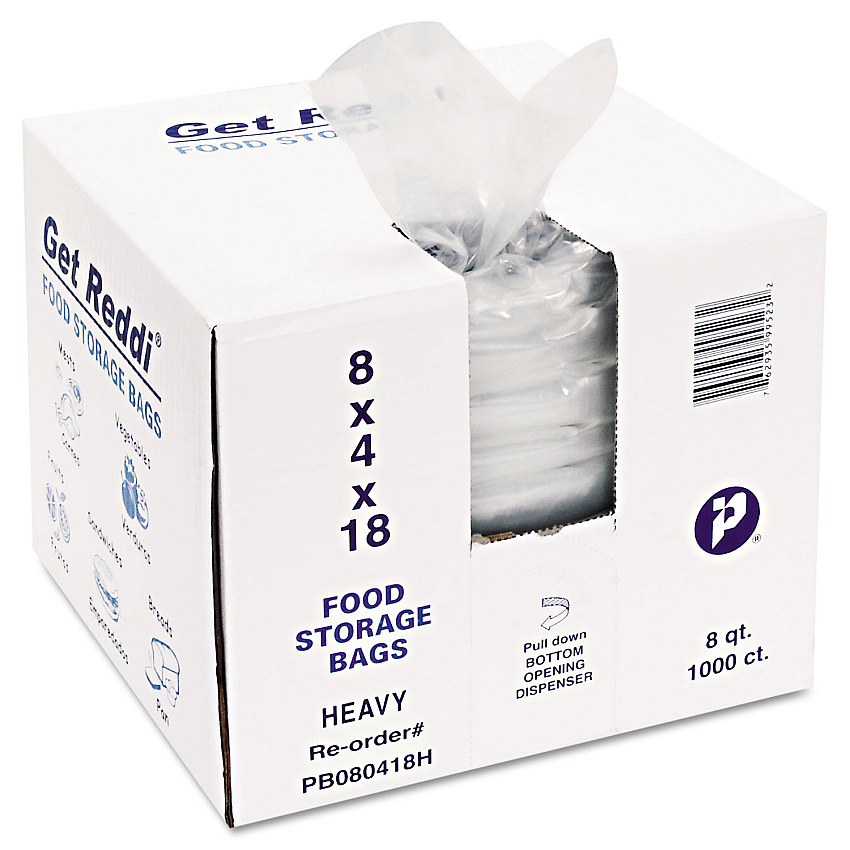 Inteplast Group Food Bags, 8 qt, 1 mil, 8 - 2 Pack