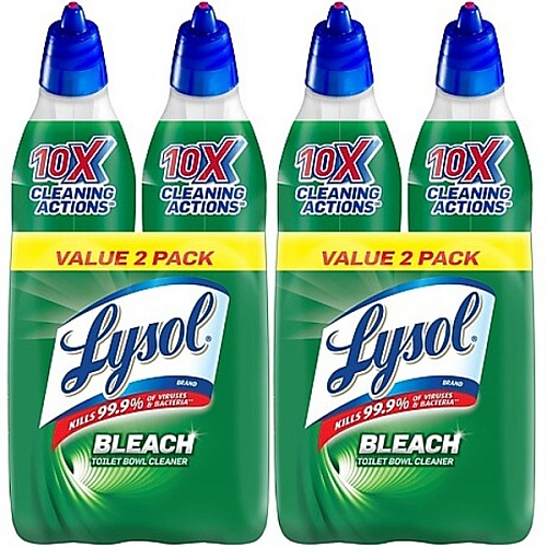 Lysol Disinfectant Toilet Bowl Cleaner with Bleach 4-Pack