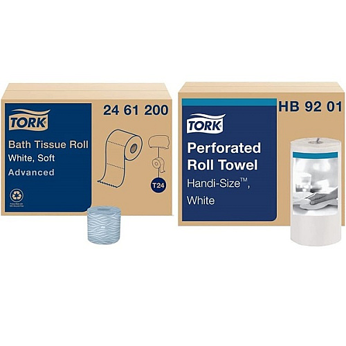 Tork&reg; T24 Toilet Paper, 80 Rolls & Hani-Size Paper Towels, 30 Rolls Bundle 