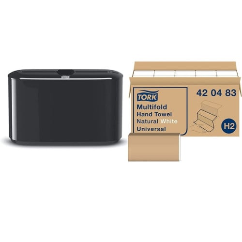 Tork Xpress Countertop Multifold Hand Towel Dispenser, Black, H2
