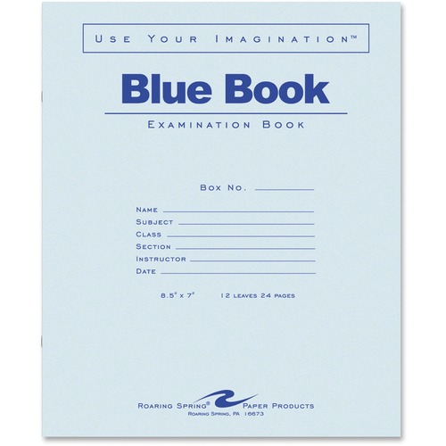 Roaring Spring Wide-ruled Blue Examination Book (77513EA)