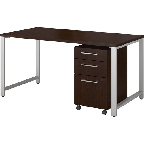 Bush Business Furniture 400 Series 60W X 30D Table Desk with 3 Drawer Mobile File Cabinet (400S150MR)