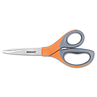 Westcott Elite Series Stainless Steel Shears, 8" Long, 3.5" Cut Length, Straight Orange Handle (41318)