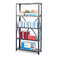 Commercial Steel Shelving Unit, Five-Shelf, 36w x 24d x 75h, Dark Gray