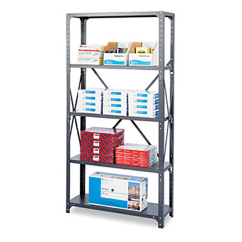 Commercial Steel Shelving Unit, Five-Shelf, 36w x 24d x 75h, Dark Gray