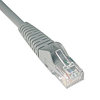 Tripp Lite CAT6 Gigabit Snagless Molded Patch Cable, 1 ft, Gray 1 ft Category 6 Network Cable - Patch Cable - Gray - 1 Each (N201001GY)