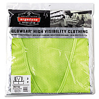 GloWear 8210Z Class 2 Economy Vest, Polyester Mesh, Zipper Closure, 2X-Large to 3X-Large, Lime