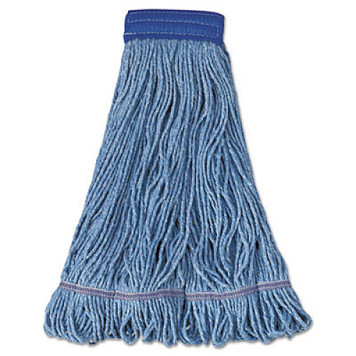 Boardwalk&reg; Super Loop Mop Head, Cotton/Synthetic, XL, Blue, 12 Mops (BWK504BL)