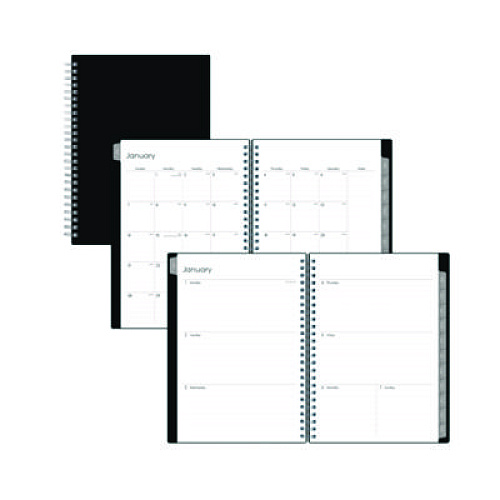 Blue Sky Enterprise Weekly/Monthly Notes Planner, 8.63" x 5.88", Black Cover, 12-Month (Jan to Dec): 2026 (131793)