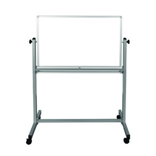 Luxor Mobile Magnetic Whiteboard, 36" x 24", White Surface, Silver Aluminum Frame (MB3624WW)