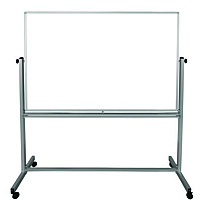 Luxor Mobile Magnetic Whiteboard, 60" x 40", White Surface, Silver Aluminum Frame (MB6040WW)