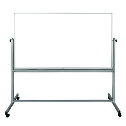 Luxor Mobile Magnetic Whiteboard, 72" x 40", White Surface, Silver Aluminum Frame (MB7240WW)