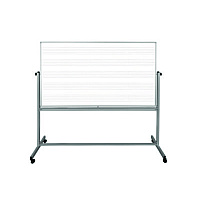 Luxor Mobile Music Staff Whiteboard, Dual-Sided Music Notation, 72" x 48", White Surface, Silver Aluminum Frame (MB7248MM)