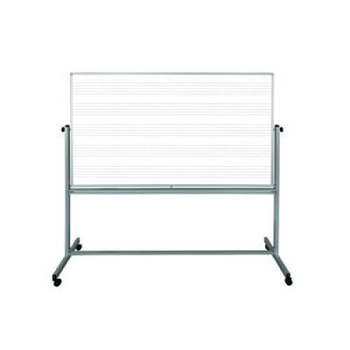 Luxor Mobile Music Staff Whiteboard, Dual-Sided Music Notation, 72" x 48", White Surface, Silver Aluminum Frame (MB7248MM)