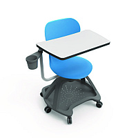 Luxor Classroom Series All-In-One Student Desk and Chair, Supports Up to 330 lb, 19" Seat Height, Blue Seat/Back, Gray Base (STDENTMTACHR)
