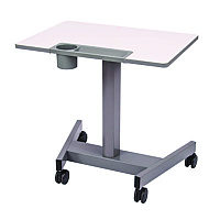 Luxor Pneumatic Sit Stand Desk, 27.5 x 19.5 x 26.25 to 42, White/Gray (STUDENTP)