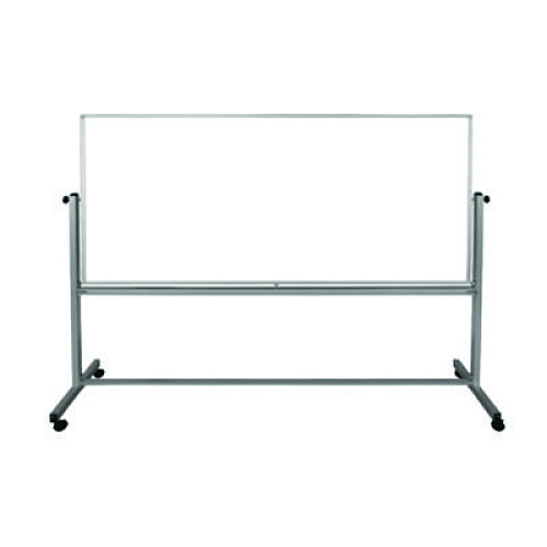 Luxor Mobile Magnetic Whiteboard, 96" x 40", White Surface, Silver Aluminum Frame (MB9640WW)