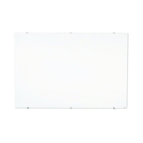 Luxor Magnetic Wall-Mounted Glass Board, 48" x 36", White Surface, Silver Aluminum Frame (WGB4836M)