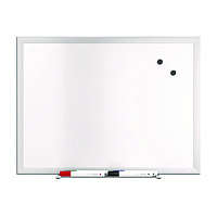 TRU RED Magnetic Steel Dry Erase Board, 18" x 24", White Surface, Gray/Natural Aluminum Frame (TR61168)