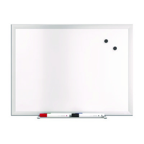 TRU RED Magnetic Steel Dry Erase Board, 18" x 24", White Surface, Gray/Natural Aluminum Frame (TR61168)