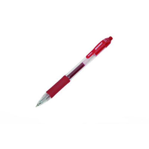 AbilityOne 7520016826564, SKILCRAFT Zebra Gel Pen, Retractable, Fine 0.5 mm, Red Ink, Clear/Red Barrel, Dozen